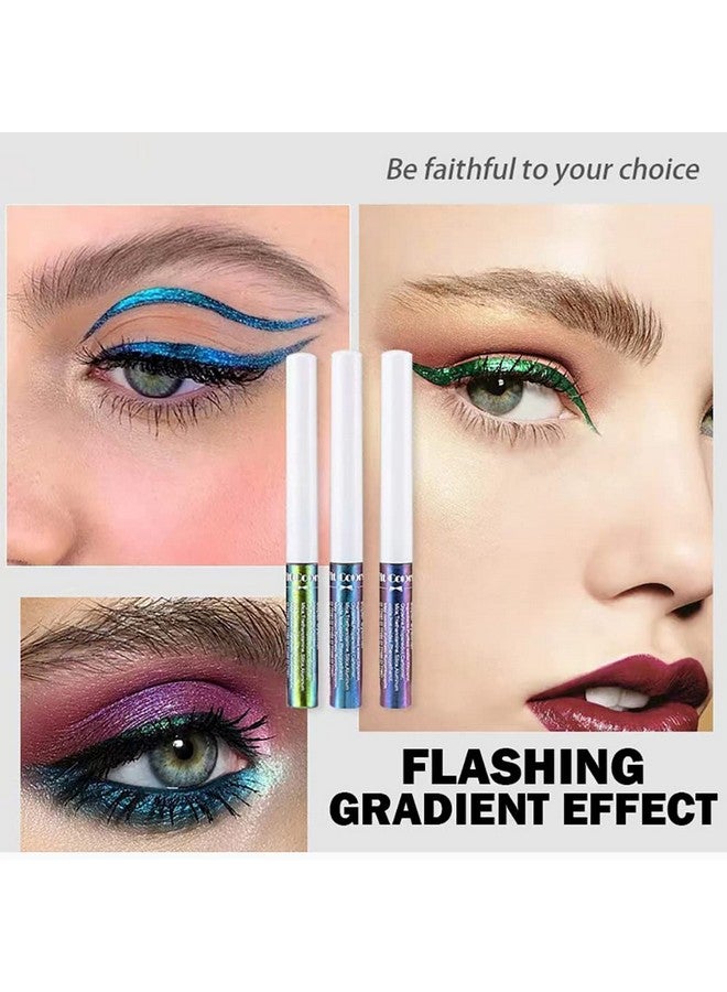 Mysense Chameleon Liquid Glitter Eyeliner, Metallic Satin Eyeliner Liquid Liner Multireflective Sparkle Finish, Smudgeproof Longlasting Glitter Eye Shadow Makeup, 01 Gold  - Image 5