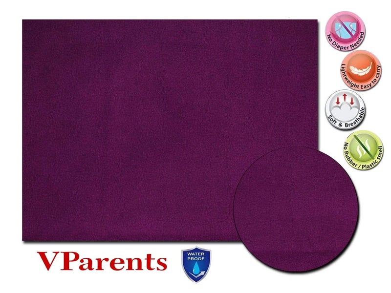 VParents واقي سرير الأطفال المقاوم للماء من VParents مع خدود ممتلئة قابل لإعادة الاستخدام (برقوق، صغير) - Image 2