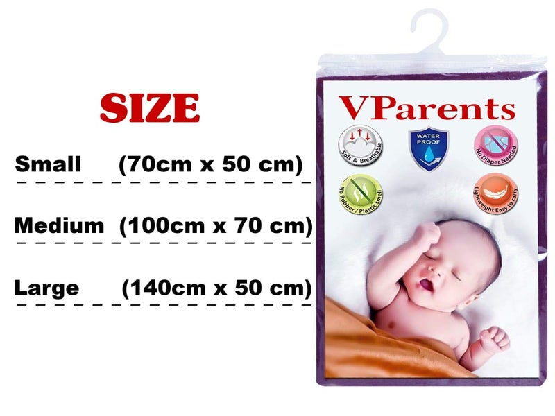 VParents واقي سرير الأطفال المقاوم للماء من VParents مع خدود ممتلئة قابل لإعادة الاستخدام (برقوق، صغير) - Image 5