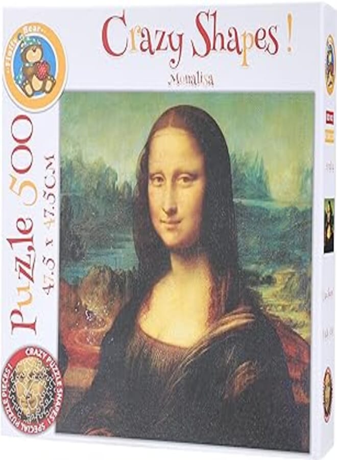 Fluffy Bear Fluffy Bear Mona Lisa Crazy Shapes Puzzle 500-Pieces