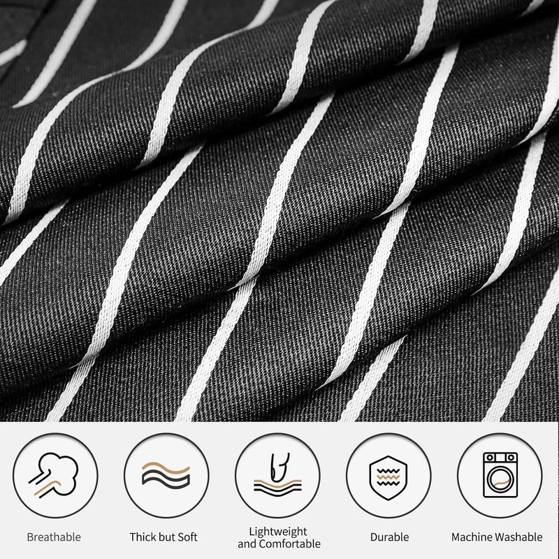 NLUS 2 Pack Kitchen Cooking Aprons, Adjustable Bib Soft Chef Apron with 2 Pockets for Men Women - Image 2