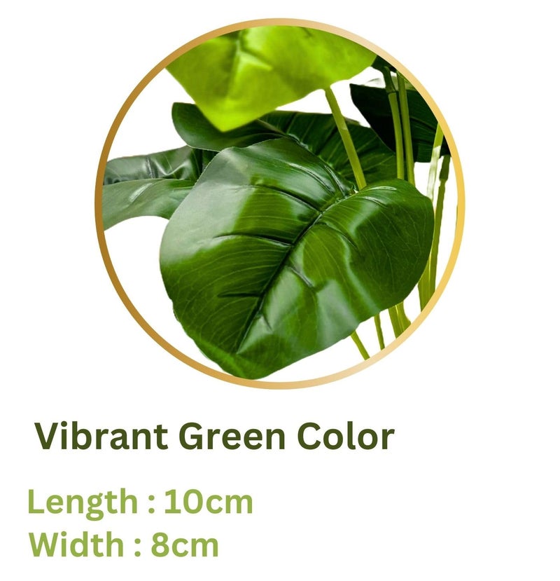 Dekorly Artificial Silk Palm Monstera Leaves Plant For Decorations Beach Wedding Table Decoration | Desk Home Office Indoor Outdoor Decor (Design-A, Green) - Image 4