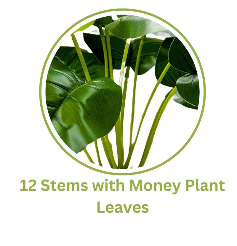 Dekorly Artificial Silk Palm Monstera Leaves Plant For Decorations Beach Wedding Table Decoration | Desk Home Office Indoor Outdoor Decor (Design-A, Green) - Image 3
