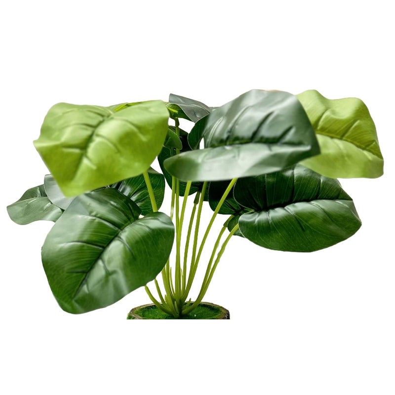 Dekorly Artificial Silk Palm Monstera Leaves Plant For Decorations Beach Wedding Table Decoration | Desk Home Office Indoor Outdoor Decor (Design-A, Green) - Image 1