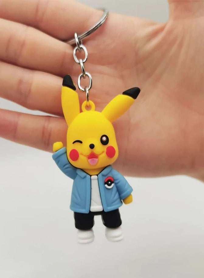Distinctive cartoon keychain distinctive accessory keychain with Pokemon character design that fits with car keys wallet and bag wonderful and beautiful gift - Image 1