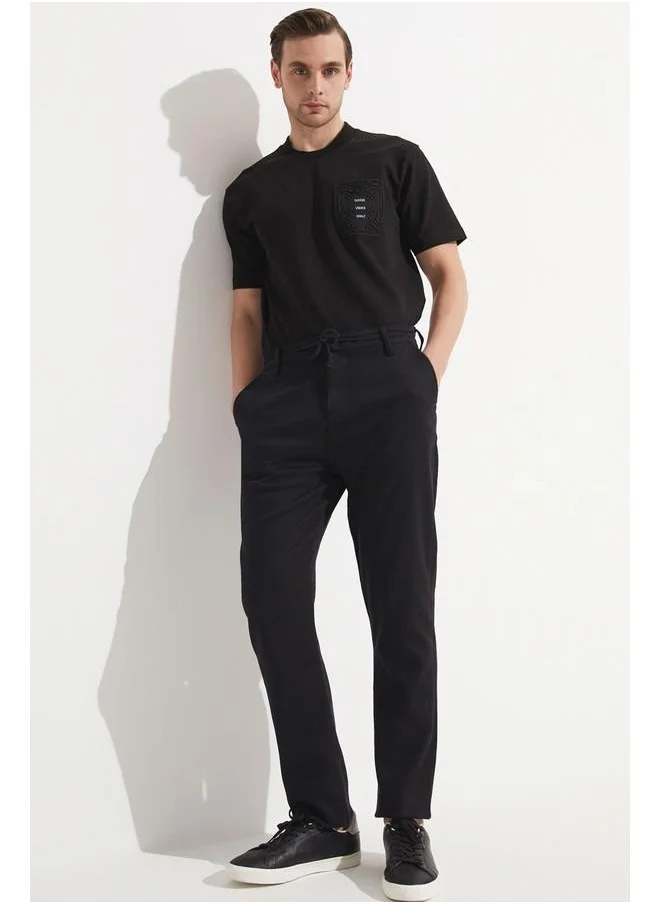 JUNE June Exclusive Men Regular Fit Textured Trouser Black