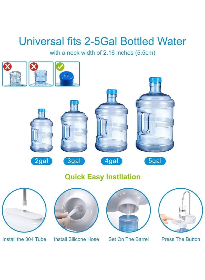 ELTRAZONE Water Pumps for 5 Gallon Bottle, Electric Drinking Water Pump Portable Water Bottle Dispenser,Automatic Water Dispenser Pump Water Bottle Pump for Home,Kitchen,Office (White) - Image 3