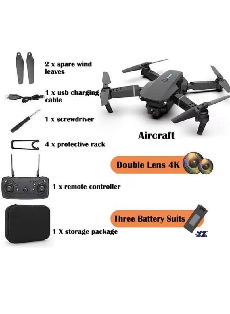 ELTRAZONE E88E525 Mini Drone 4K HD Dual Camera WiFi FPV Remote Control Quadcopter Foldable Drone, Black – High Definition Aerial Photography, Easy to Fly, Perfect for Beginners & Enthusiasts  - Image 2