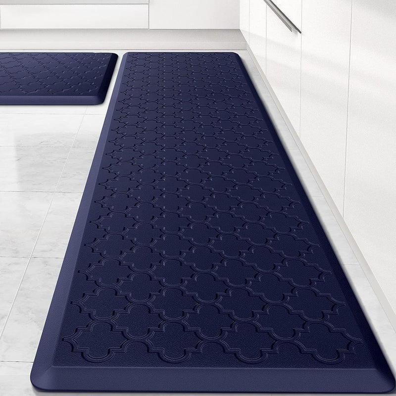SoftDuo Kitchen Mat 2 PCS Cushioned AntiFatigue Floor Mat Waterproof NonSkid Kitchen Mats and Rugs Ergonomic Comfort Foam Kitchen Rugs Standing Mat for FloorOffice SinkBlue173x28173x60 - Image 1