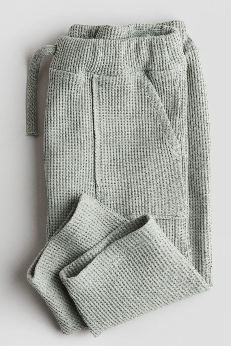 اتش اند ام Waffled cotton joggers
