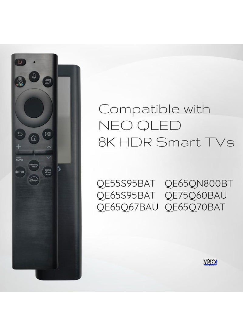 TIGER - Original OEM BN59-01385A 2021 Model Solar Voice Remote Control for Samsung Smart TVs, Compatible with Neo QLED, The Frame, and Crystal UHD Series, Eco-Friendly Solar Charging, Voice Control, Touchpad - Image 1