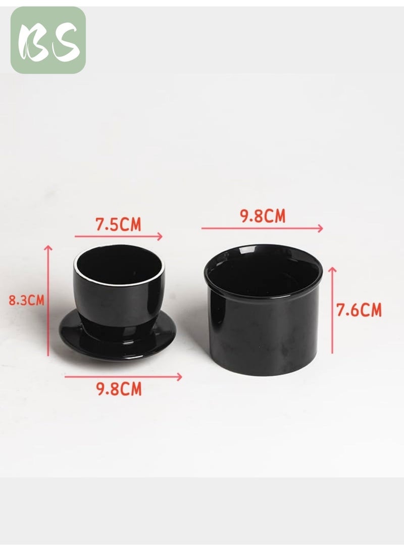 بي إس وعاء زبدة سيراميكي بغطاء | تصميم كلاسيكي لامع على شكل جرس | مادة سيراميكية عالية الجودة للسلامة والمتانة | تقنية مقاومة للماء تحافظ على الزبدة طازجة وقابلة للدهن | سهل الاستخدام مع جميع أنواع الزبدة | سهل التنظيف والصيانة | أسود - Image 2