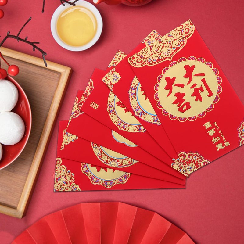 36pcs Chinese Red Envelopes Lucky Money Packets Set Of 6 Designs For Lunar New Year Spring Festival - Image 5