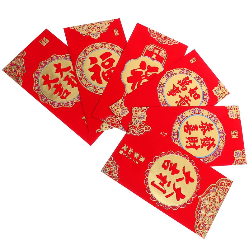 36pcs Chinese Red Envelopes Lucky Money Packets Set Of 6 Designs For Lunar New Year Spring Festival - Image 2