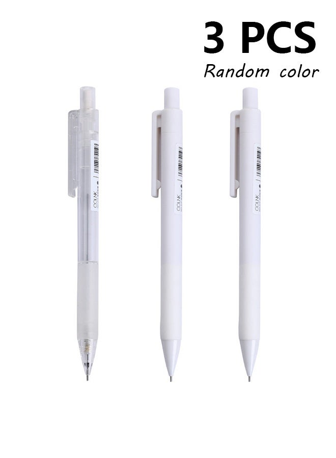 3 PCS Mechanical Pencils Fine Point 0.5mm with Eraser, Black Barrel Refillable Drafting Pencil with Soft Grip (Random color ) - Image 1
