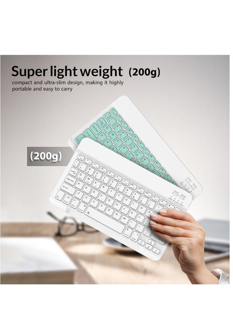 Set of Rechargeable Bluetooth Keyboard and Mouse - Portable Wireless Mouse/Keyboard Set - Android/iOS/Windows - Smart Phone/Tablet/PC - iPhone iPad Pro Air Mini, iPad OS/iOS (GREEN) - Image 4