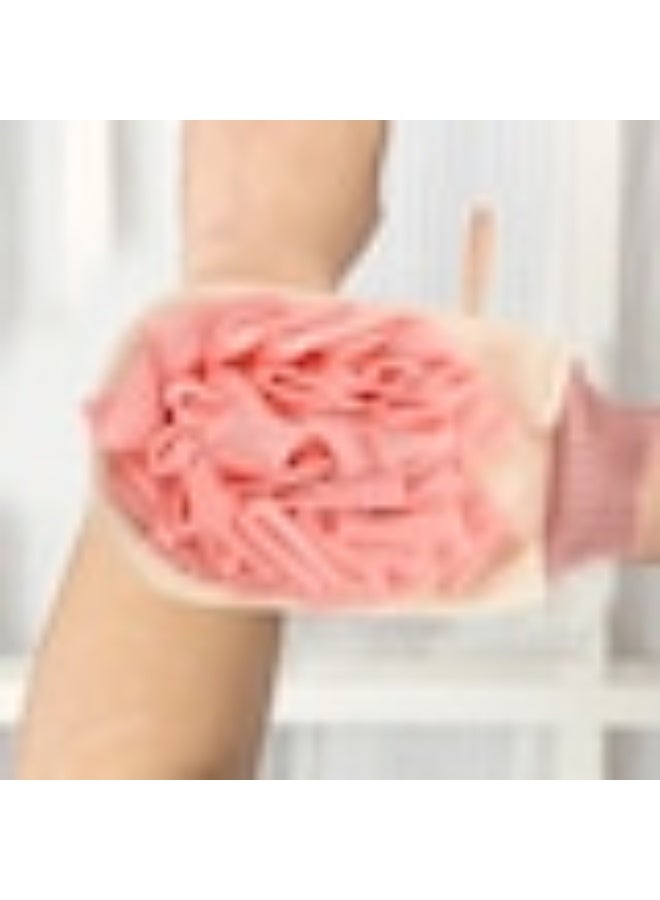 قفازات تقشير الجسم للاستحمام 2 في 1 - قفاز تقشير مزدوج الجوانب مع إسفنجة استحمام لإزالة الجلد الميت، وبشرة ناعمة، وروتين العناية بالبشرة - لون عشوائي - Image 3