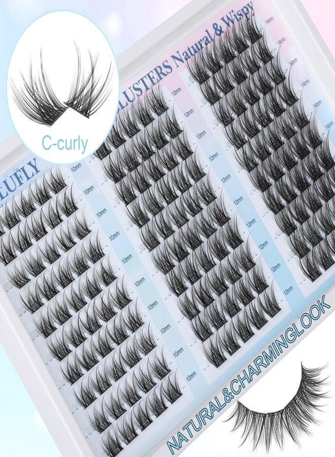 zanlufly Lash Clusters Wispy Eyelash Clusters Natural C-Curly Cluster Lashes zanlufly Wispy Individual Lashes 150Pcs Eyelash Extension 10 12 14MM DIY Lash Extensional Lash Clusters - Image 3