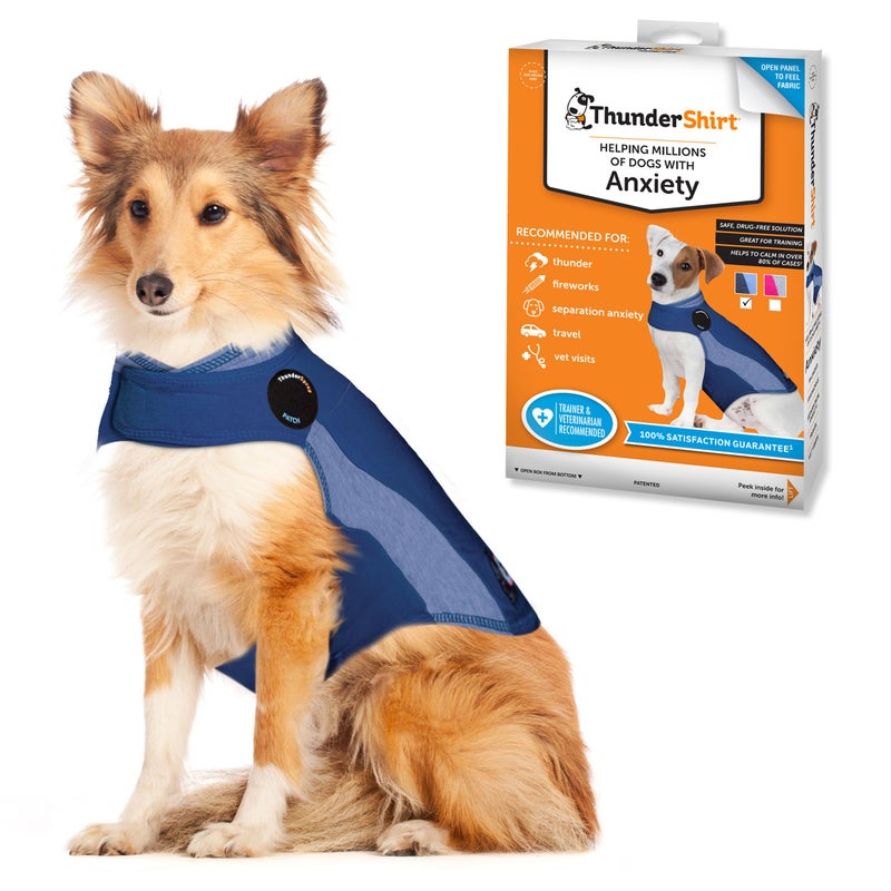 ThunderShirt for Dogs, Large, Blue Polo - Dog Anxiety Relief Calming Vest - Image 1
