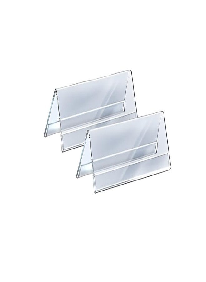PRIBOX Acrylic Desk Name Plate – Double Sided V Shape Name Tent Holder, Transparent Table Name Stand for Office Desk, Conference, Meetings & Reception (12 x 2 Inch Insert Size) - Image 1