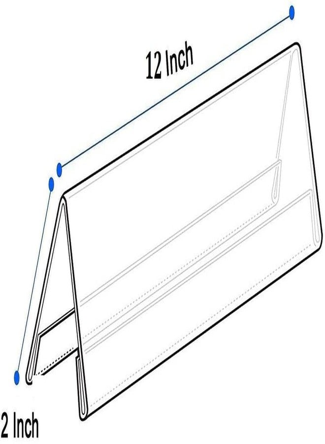 PRIBOX Acrylic Desk Name Plate – Double Sided V Shape Name Tent Holder, Transparent Table Name Stand for Office Desk, Conference, Meetings & Reception (12 x 2 Inch Insert Size) - Image 3