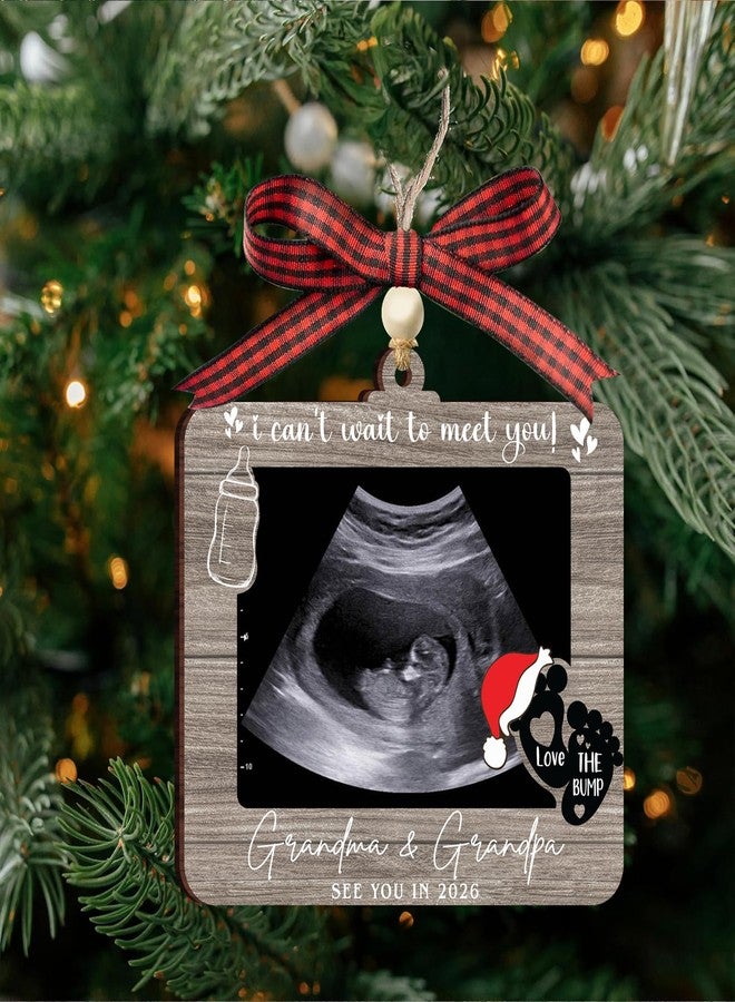 KATINAT Baby Ultrasound Picture Frame Ornament, Ultrasound Picture Frames, Pregnancy Announcement for Mommy Daddy, Baby Sonogram Photo Frame, I Can't Wait to Meet You Ultrasound Keepsake - Image 3