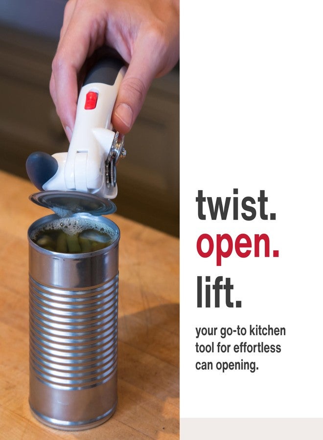 زيليس فتاحة علب زيلس لوك آند ليفت مع مغناطيس لرفع الغطاء - فتاحة يدوية بآلية قفل - سهلة الدوران - فتاحة علب مغناطيسية - أبيض/رمادي - Image 2