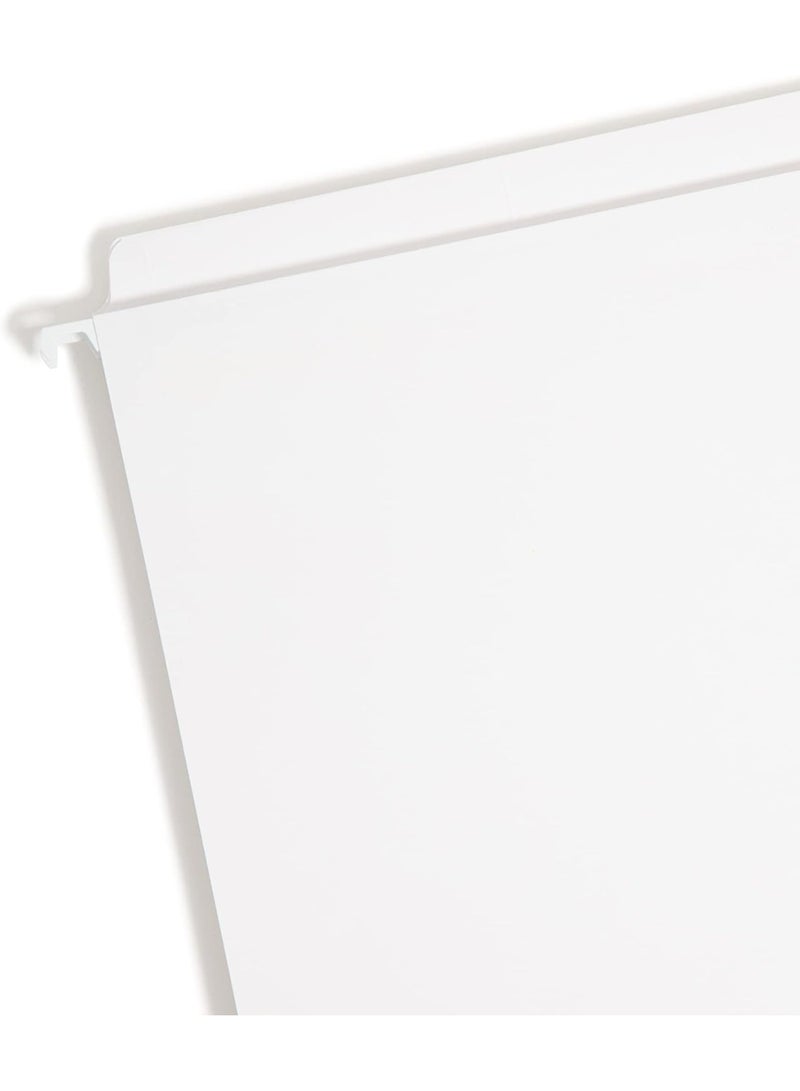 Smead FasTab Hanging File Folder, Straight-Cut Built-in Tab, Letter Size, White, 20 per Box, (64102) - Image 1