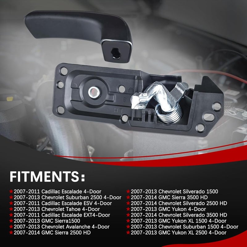 FAERSI Interior Door Handle Kit Front Left Driver Side for 2007-2014 Chevy Silverado Avalanche Suburban Tahoe Cadillac Escalade GMC Sierra Yukon #20833606 - Image 4