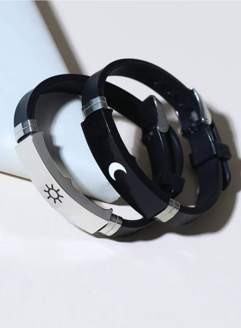 Husband and Wife Bracelet with Sun and Moon Design, Set of 2 Pieces - Image 3