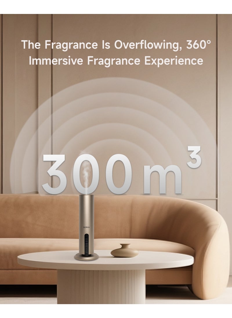 BOMIDI Waterless Aromatherapy Diffuser with 120ML Sandalwood Essential Oil – Smart Bluetooth & Touch Screen Scent Machine for Home, Office & Commercial Use (Venturi Tech, 100m² Coverage), BOMIDI AD02 Gold  - Image 2