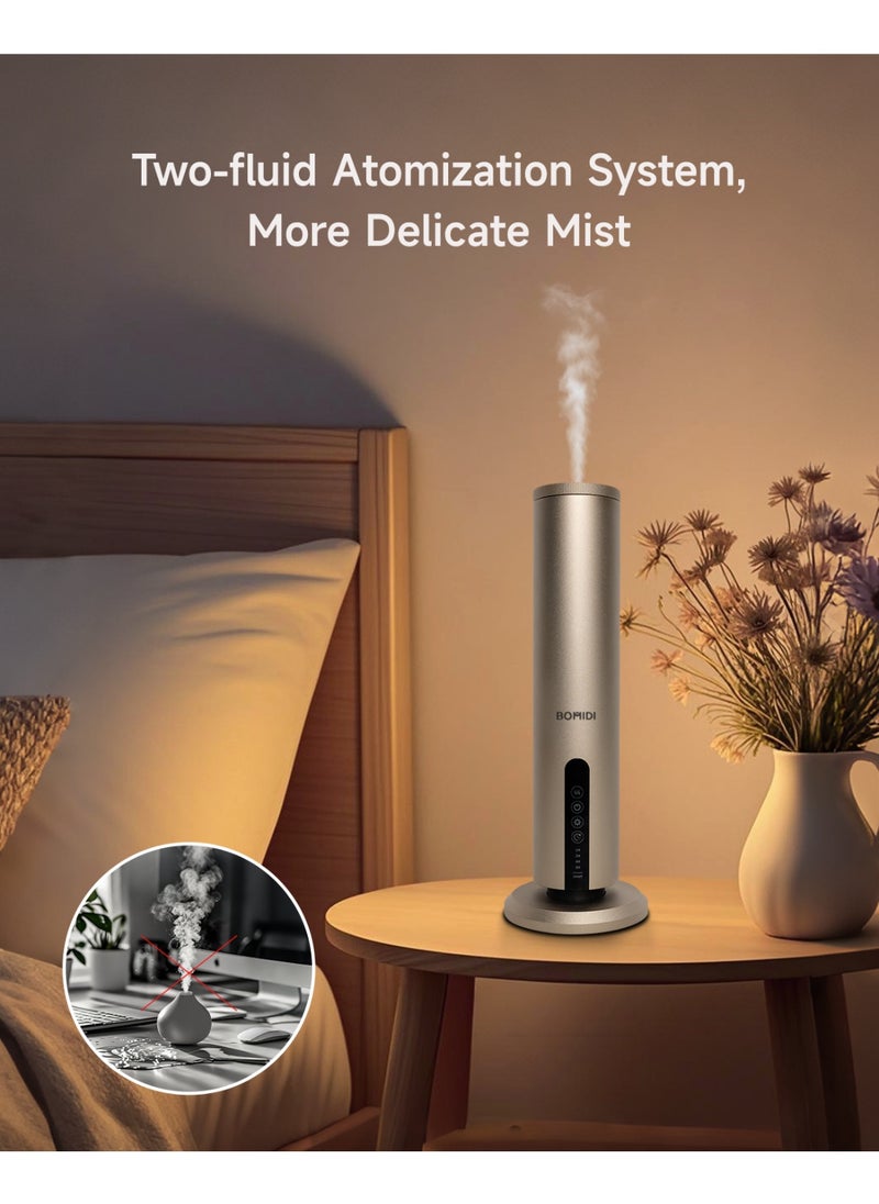BOMIDI Waterless Aromatherapy Diffuser with 120ML Sandalwood Essential Oil – Smart Bluetooth & Touch Screen Scent Machine for Home, Office & Commercial Use (Venturi Tech, 100m² Coverage), BOMIDI AD02 Gold  - Image 3
