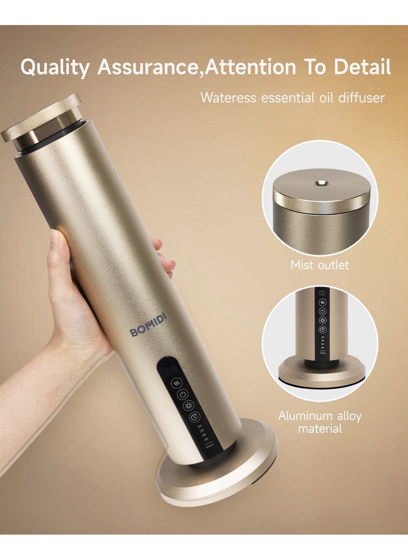 BOMIDI Waterless Aromatherapy Diffuser with 120ML Sandalwood Essential Oil – Smart Bluetooth & Touch Screen Scent Machine for Home, Office & Commercial Use (Venturi Tech, 100m² Coverage), BOMIDI AD02 Gold  - Image 4