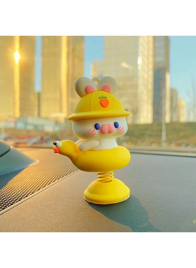 Generic Car Small Ornaments Car Interior Decorations Cute Cartoon Car Interior Decorations Ornaments Creative Trend Doll Car Interior Accessories Rabbit Shaker  - Image 1