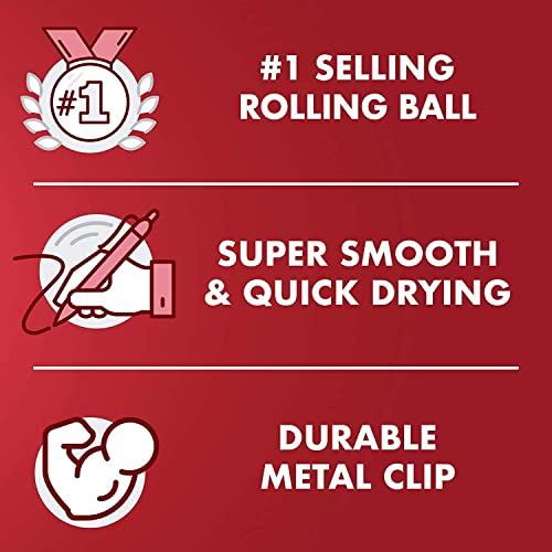 Pilot Precise V5 RT Refillable & Retractable Rollerball Pens, Extra Fine Point Pens 0.5 mm, Blue, Pack of 8 - Ideal for School, Journaling & Office Writing - Image 3