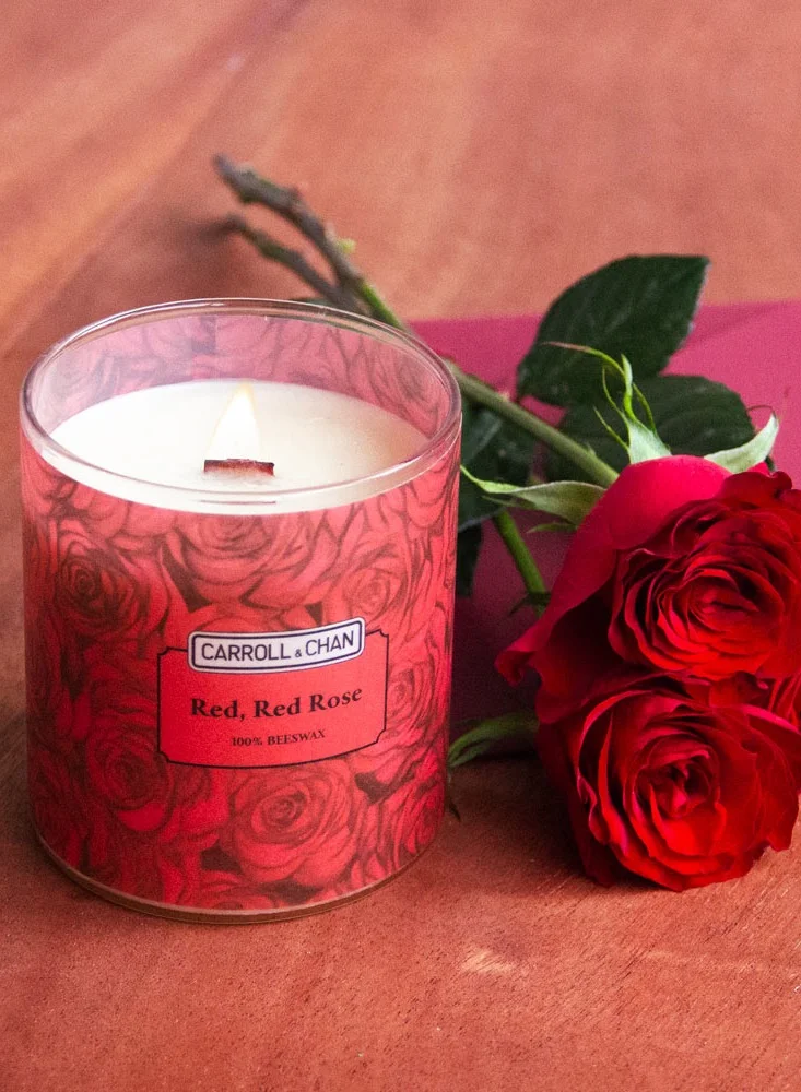 CARROLL & CHAN Red, Red Rose Beeswax Jar Candle