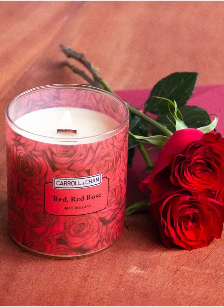 CARROLL & CHAN Red, Red Rose Beeswax Jar Candle  - Image 2