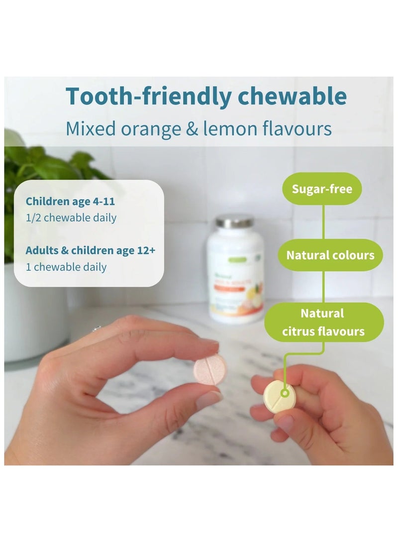 Igennus Vitamin C Sugar-Free Chewable 500mg, Kids & Adults, Orange & Lemon Flavours, 120 Tablets - Image 5