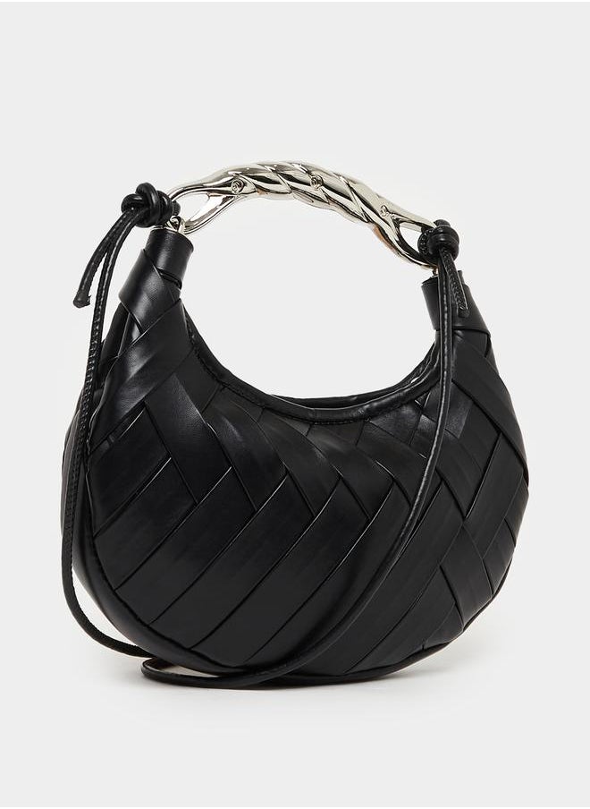 Styli Braided Handbag with Metallic Handle  - Image 1