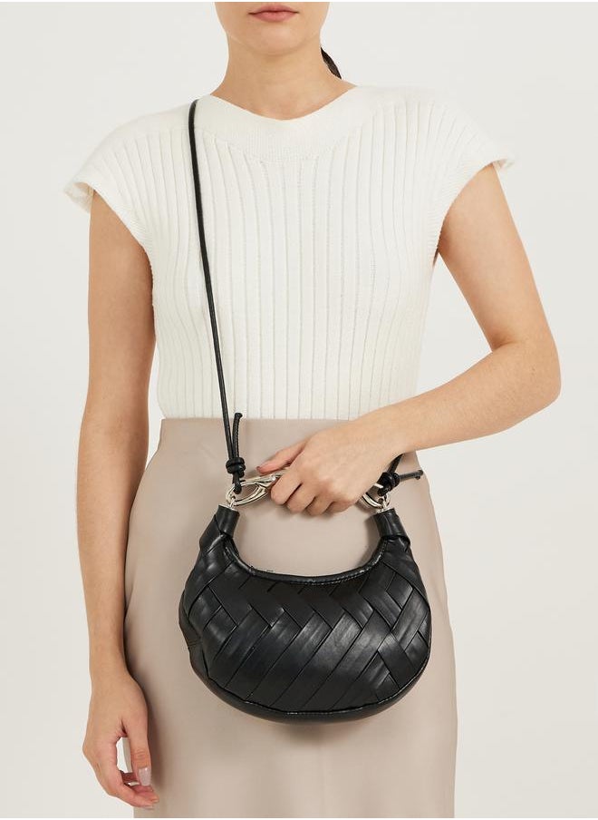 Styli Braided Handbag with Metallic Handle  - Image 3
