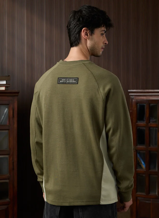 The Souled Store  The Souled Store Men Olive Green Typography Printed Sweatshirt  | Best Price UAE