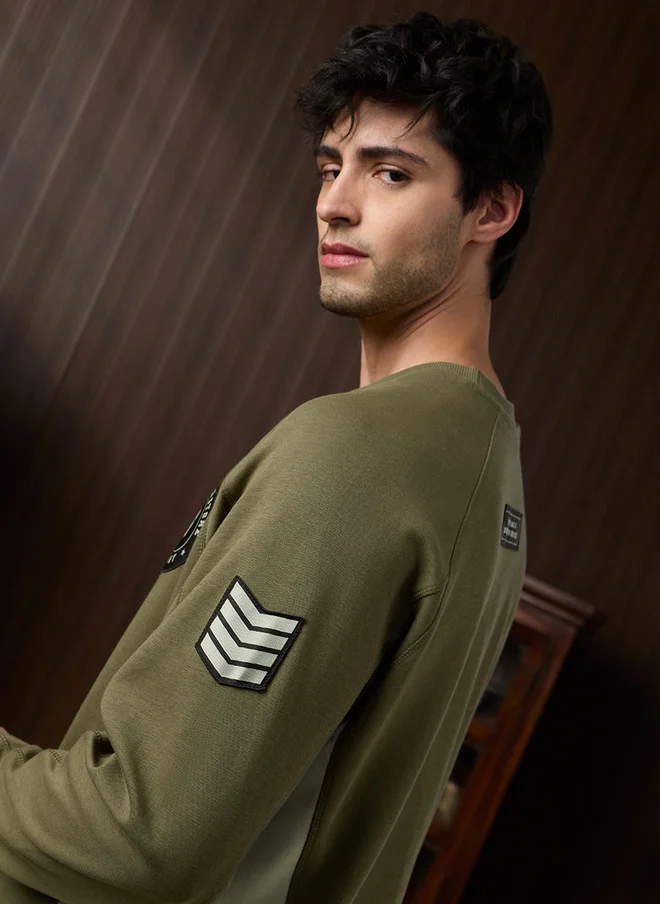 The Souled Store  The Souled Store Men Olive Green Typography Printed Sweatshirt  | Best Price UAE