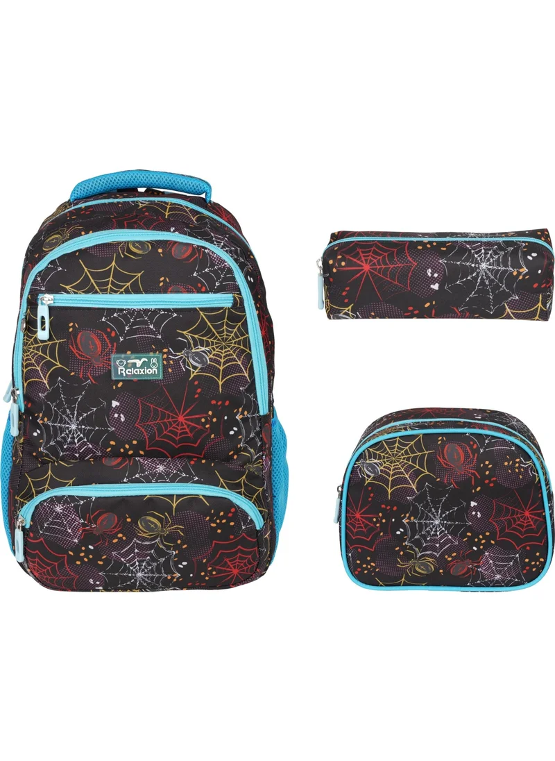 ريلاكسن Black Spider Patterned Triple School Set 8650-5
