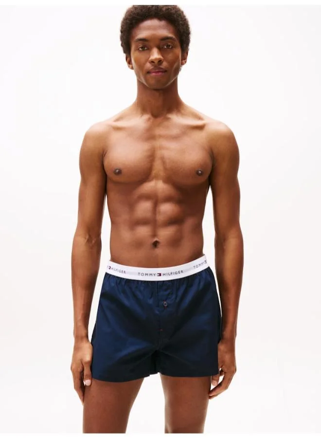 تومي هيلفيغر 2-Pack Signature Logo Woven Boxer Shorts