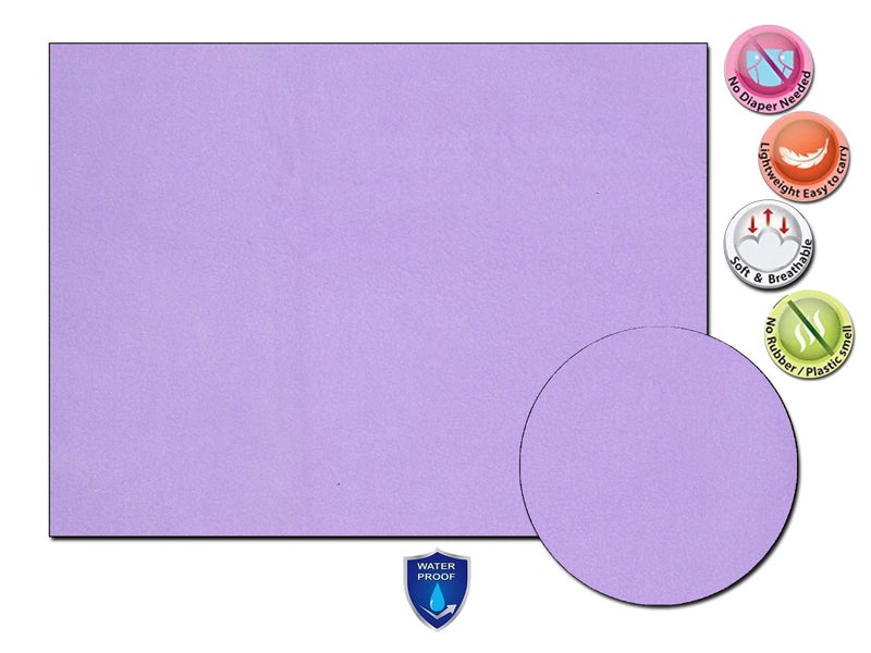 VParents Chubby Cheeks Water Proof Baby Bed Protector Reusable Dry Sheet (Purple) (Medium) (70 X 100) - Image 2