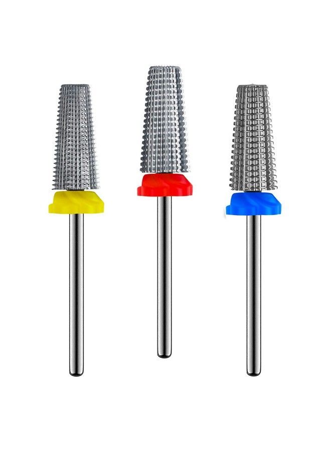 Depvko 3Pcs Carbide 5 In 1 Nail Drill Bit Set Two Way Rotate Use For Both Left And Right Handed Xf， F， M 3/32 Inches Brocas Para Drill Nails For Acrylic Nail Gel Fast Remove - Image 2
