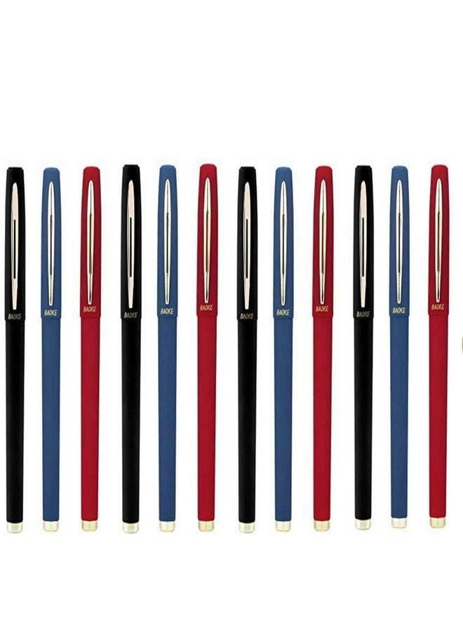 BaoKe 0.7mm Smooth Flow Gel ink Pen 4Pcs Black+4 pcs Blue+4pcs Red Combo Pack of 12 pcs - Image 1