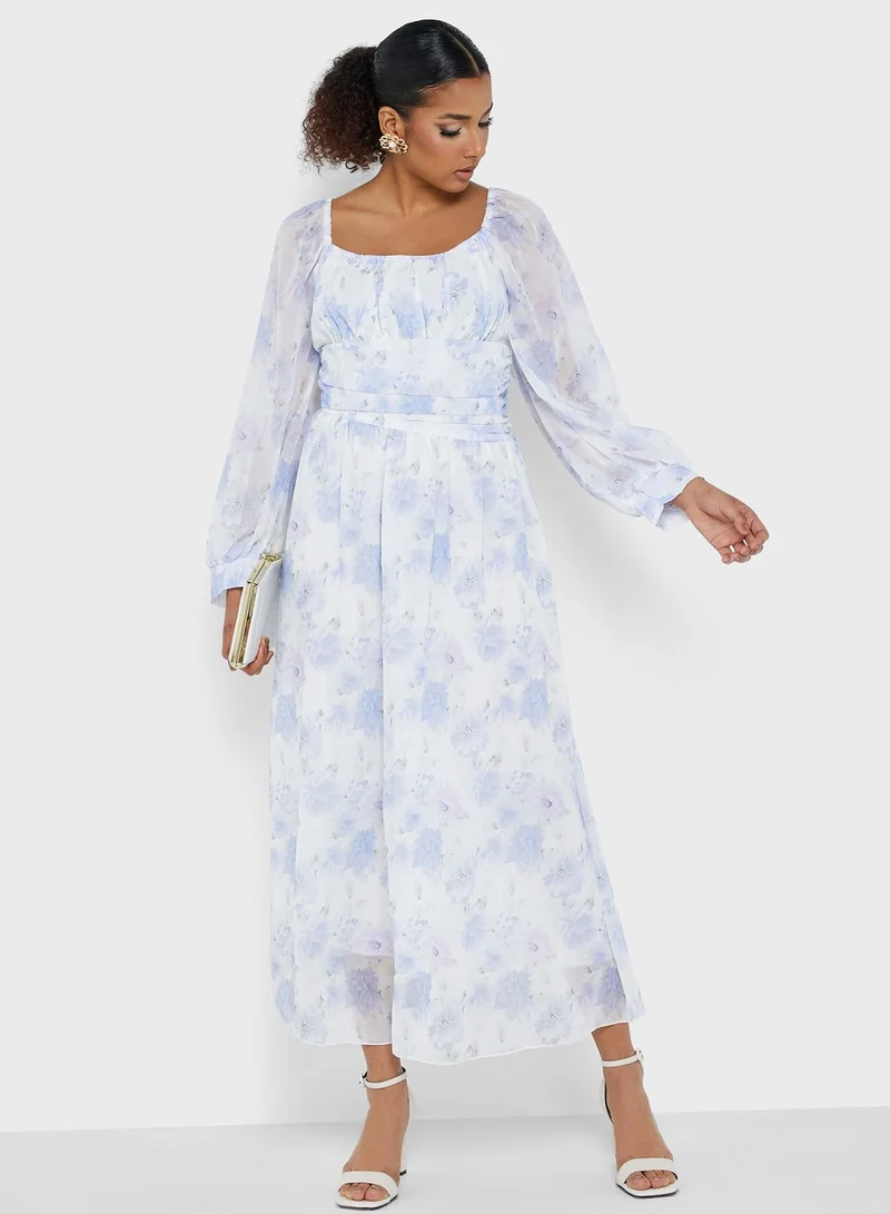 Khizana Floral Chiffon Dress