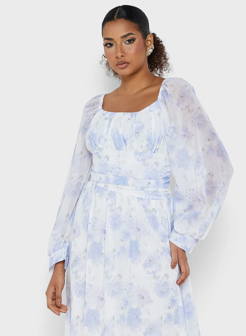 Khizana Floral Chiffon Dress