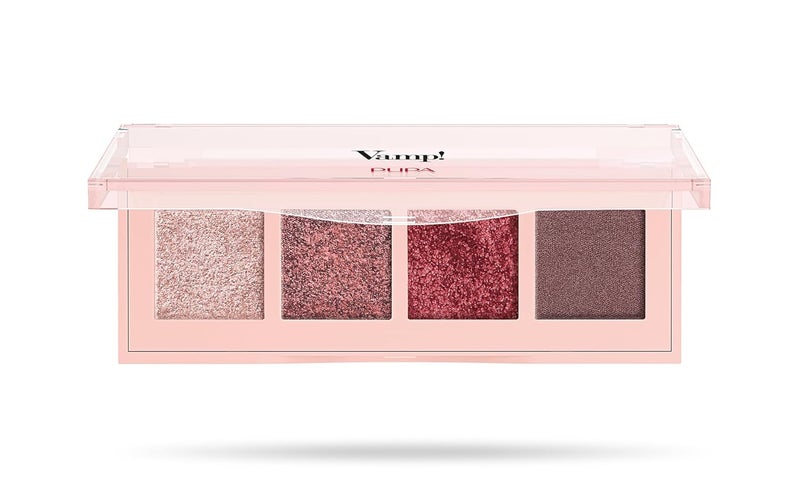 Pupa Milano Vamp! 4 Eyeshadow Palette, 003 Pinkish Bronze, 0.183 oz - Eye Makeup - Matt, Satin, Metallic Finishes - Lightweight - Blends Easily - Talc-Free